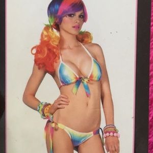 Rainbow sequin "rave" wear